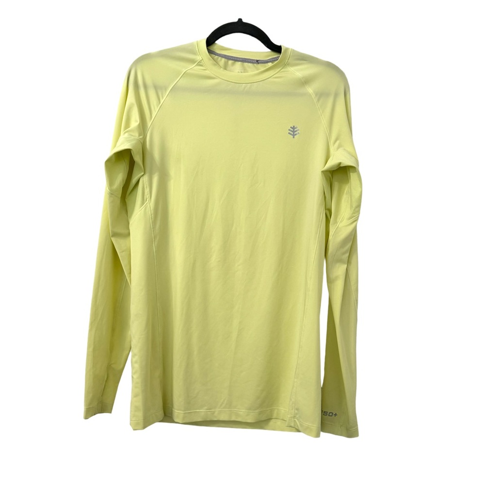 Coolibar UV Sports Shirt for‎ Men Longsleeve Agility Performance Top Yellow Sz S